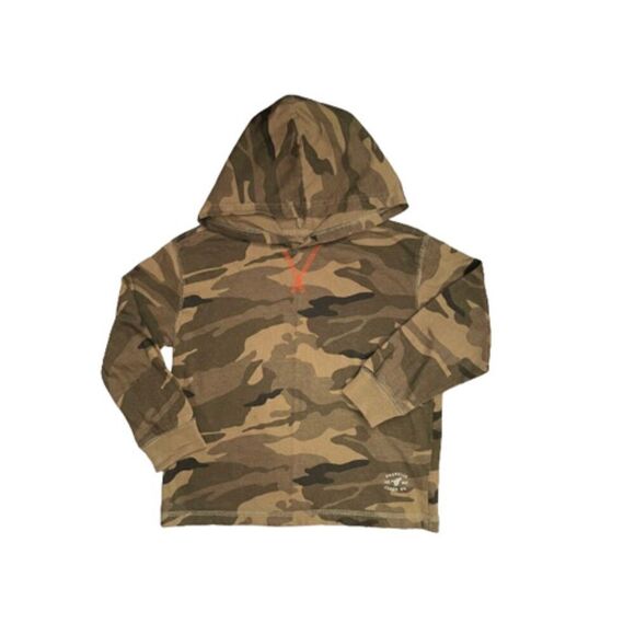 Wrangler Jeans CO. Green Camo Long Sleeve Hoodie Size 4/5 - Picture 1 of 6